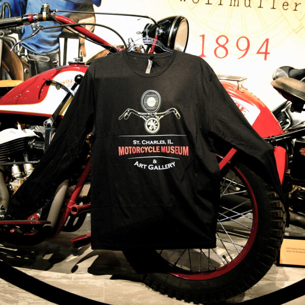 Museum Logo T-Shirt – Long Sleeve | ST. Charles Motorcycle Museum & Art Gallery - Image 3